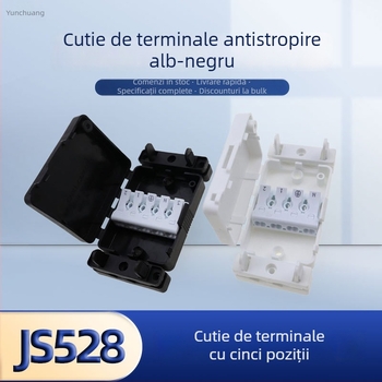 JS528 cutie de conexiuni praf‑rezistentă cu cinci intrări și cinci ieșiri, terminale cu presiune dublă, standard european