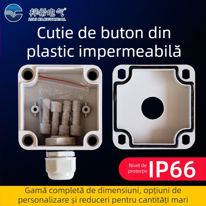 Cutie din plastic pentru butoane ZX-AGS, impermeabilă, ZIXI ELECTRICAL