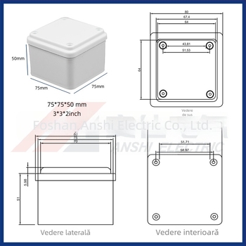 Anshi Carcasa PVC etanșă pentru îmbinare cu bloc terminal, ignifugă, carcasă de monitorizare exterioră pentru proiecte inginerești și hoteliere