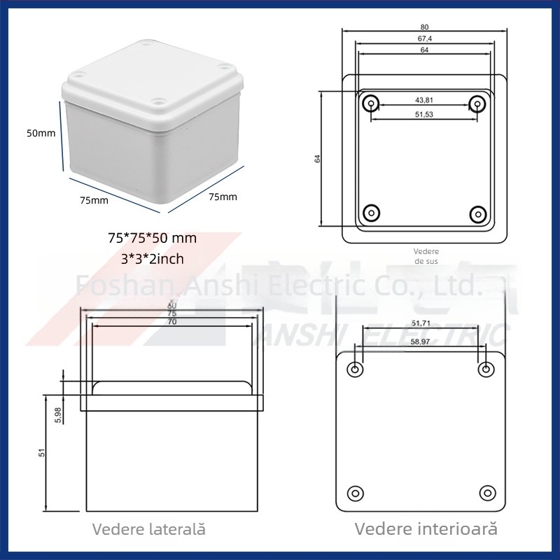 Anshi Carcasa PVC etanșă pentru îmbinare cu bloc terminal, ignifugă, carcasă de monitorizare exterioră pentru proiecte inginerești și hoteliere