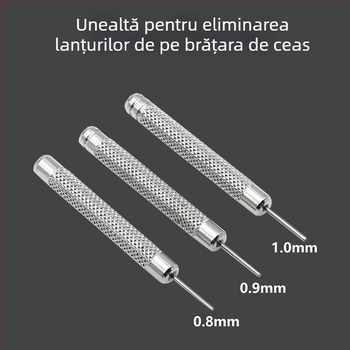 Kit de unelte pentru ceasuri: deschizător pentru carcasă, demontator curea, reglaj curea, punch pentru pini, ciocan mic — oțel inox, brand Xing wei qiang
