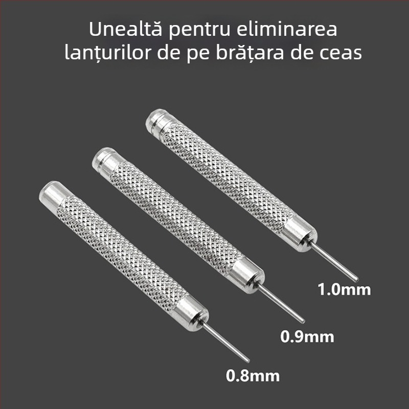 Kit de unelte pentru ceasuri: deschizător pentru carcasă, demontator curea, reglaj curea, punch pentru pini, ciocan mic — oțel inox, brand Xing wei qiang