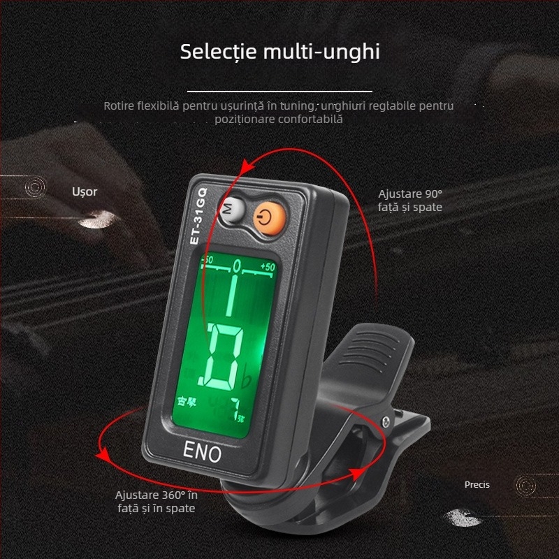 ENO ET-31GQ Guqin tuner — Tuner electronic pentru Guqin, cu metronom și capo