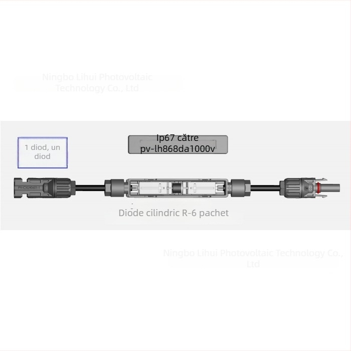 Cutie de conexiuni pentru modul fotovoltaic - flexibilă, ușoară, bandă tip stilou drept - Certificată TÜV - Brand: Lihui lh