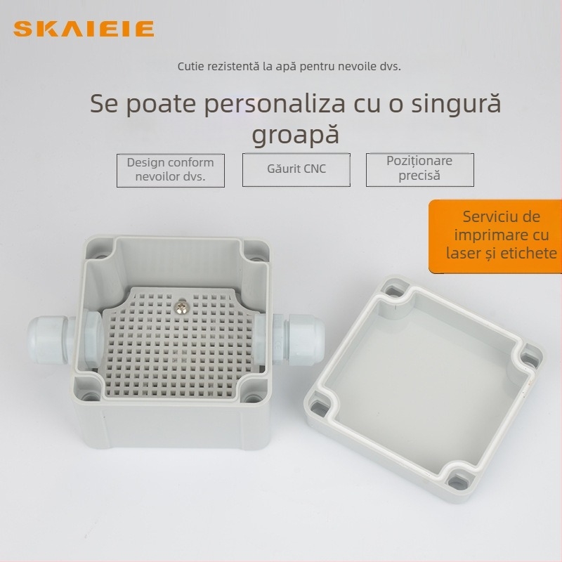 AG Cutie de conexiune impermeabilă pentru interior/exterior, din plastic, priză de încărcare și întrerupător, IP67