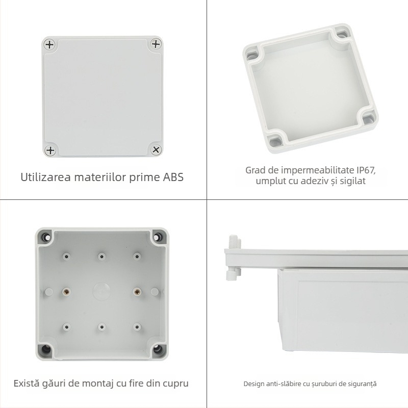 AG Cutie de conexiune impermeabilă pentru interior/exterior, din plastic, priză de încărcare și întrerupător, IP67
