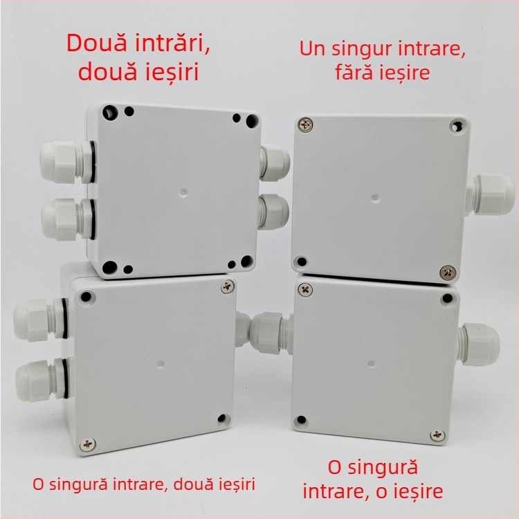 Cutie de distribuție impermeabilă pentru exterior cu terminal, 83×81×56 mm, 1 intrare și 2 ieșiri