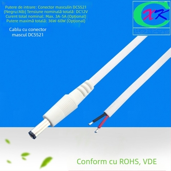 Cutie distribuție DC5521 cu 8 prize, conector 2.1×5.5 mm pentru iluminat LED
