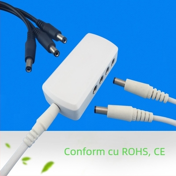 Cutie distribuție DC5521 cu 8 prize, conector 2.1×5.5 mm pentru iluminat LED