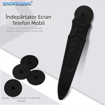 Unealtă de demontare din fibră de carbon cu rolă pentru separarea ecranelor telefoanelor, tabletelor și iMac - unealtă de demontare, kit de 6 piese