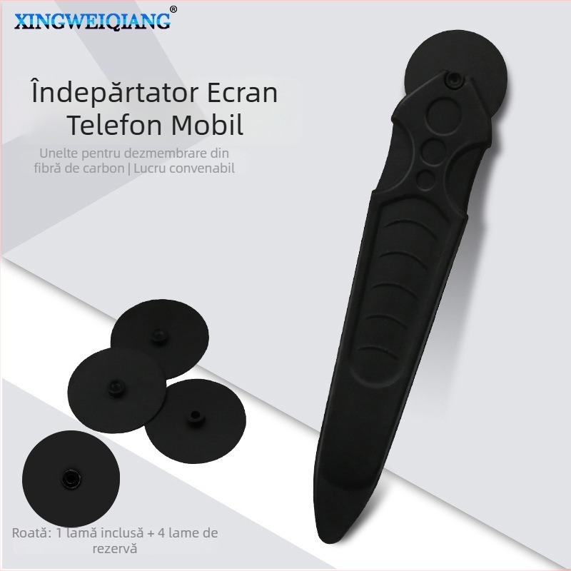 Unealtă de demontare din fibră de carbon cu rolă pentru separarea ecranelor telefoanelor, tabletelor și iMac - unealtă de demontare, kit de 6 piese