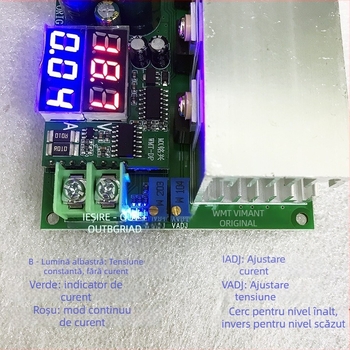 Modul DC-DC buck reglabil, intrare 12–80V, 600W, CC/CV, pentru încărcare solară, placă driver LED