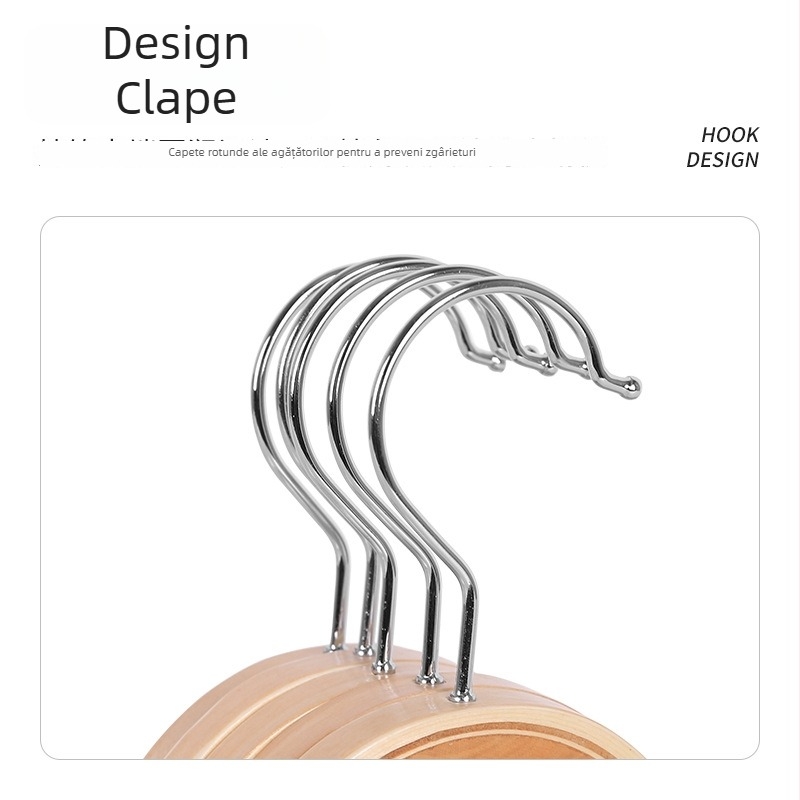 Umerașe din lemn pentru pantaloni cu clipsuri, design modern minimalist (Material: Lemn; Stil: Modern minimalist; Brand: Altul; Fără logo)