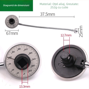 Pointer Torque Angle Gauge - oțel aliat, 260 g, ambalaj pe card, There Shun