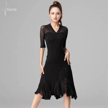 Rochie de dans latin pentru femei adulte de la Yant — premium pentru competiții și reprezentații, țesătură modală 90–95%