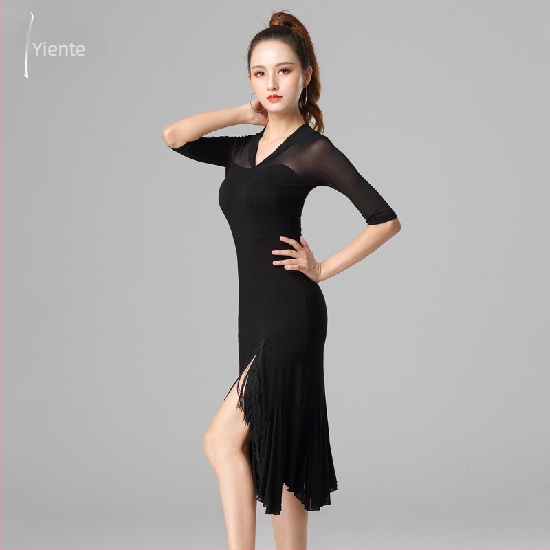 Rochie de dans latin pentru femei adulte de la Yant — premium pentru competiții și reprezentații, țesătură modală 90–95%