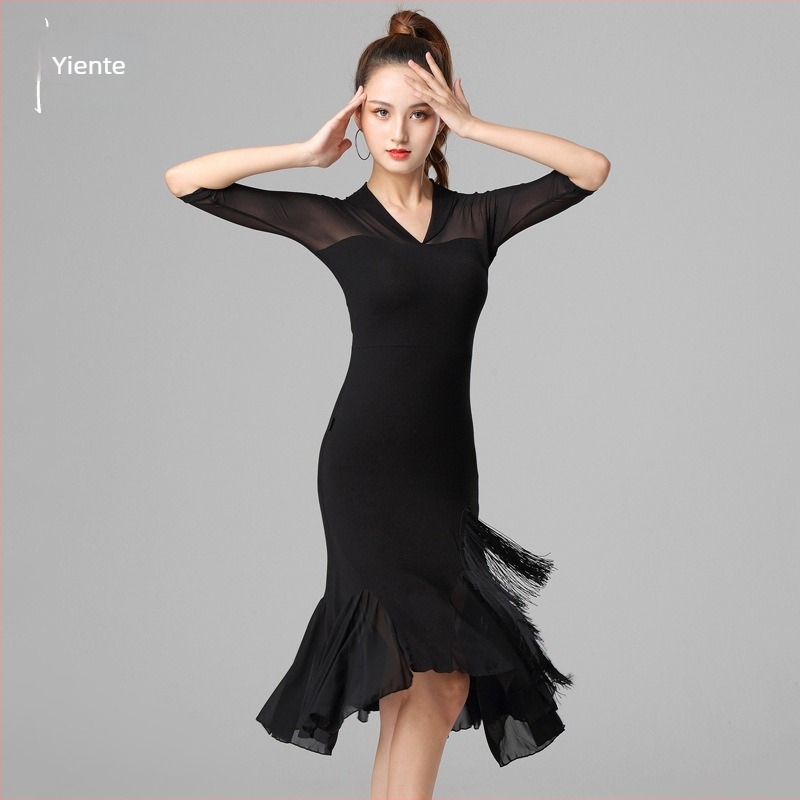 Rochie de dans latin pentru femei adulte de la Yant — premium pentru competiții și reprezentații, țesătură modală 90–95%