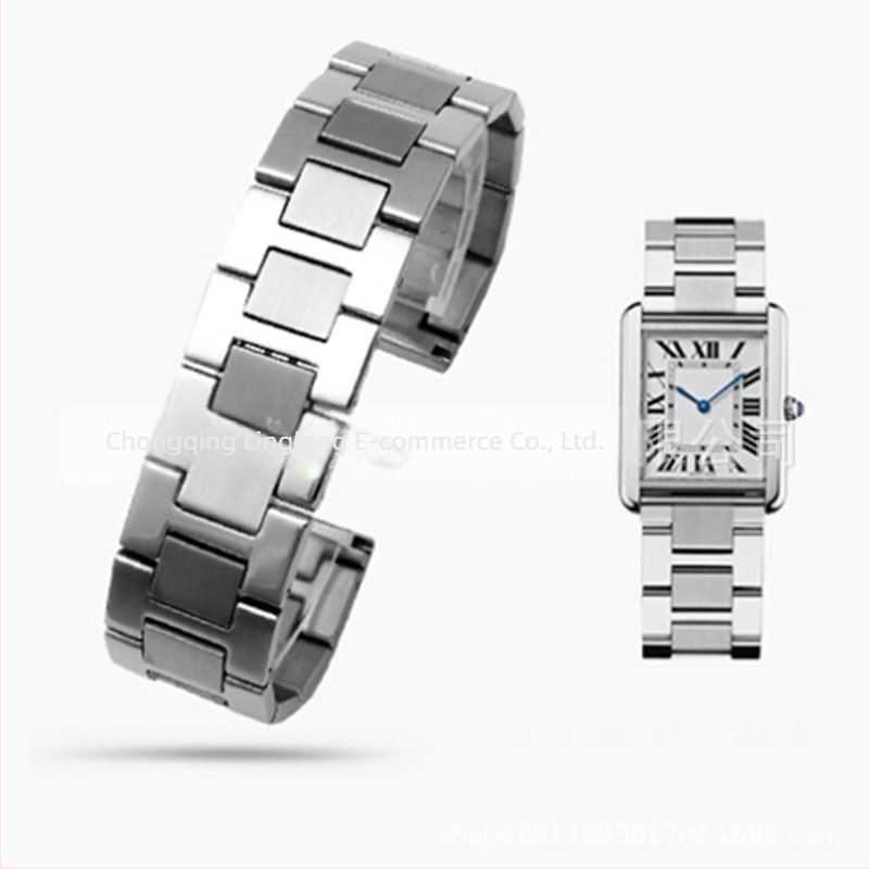 Curea de ceas Tank din oțel inoxidabil – Compatibil Cartier Tank, London Solo, Unisex, Primăvara 2025