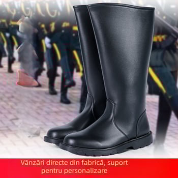 Cizme de cavaler unisex – tibie înaltă, fermoar lateral, partea superioară PU, talpă EVA, impermeabile