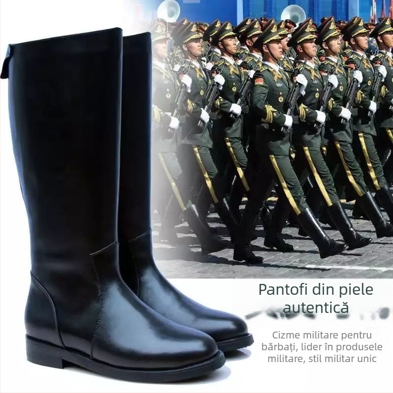 Cizme de cavaler unisex – tibie înaltă, fermoar lateral, partea superioară PU, talpă EVA, impermeabile