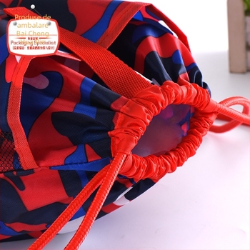 Rucsac cu șnur din poliester 210D camuflaj, serigrafie Bai Cheng