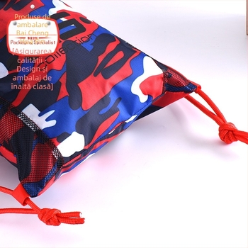 Rucsac cu șnur din poliester 210D camuflaj, serigrafie Bai Cheng
