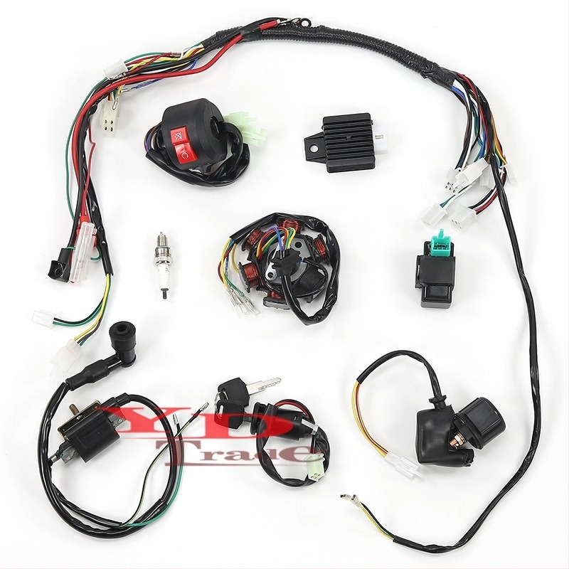 ATV off-road quad 110–125cc, instalație electrică completă, bobină de aprindere, pachet de înaltă tensiune, aplicație universală