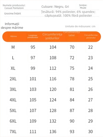 Pantaloni sport bărbați drepți, căptuți cu lână de miel, țesătură Ori Velvet, 360 g, 96% poliester 4% elastan, microelastic