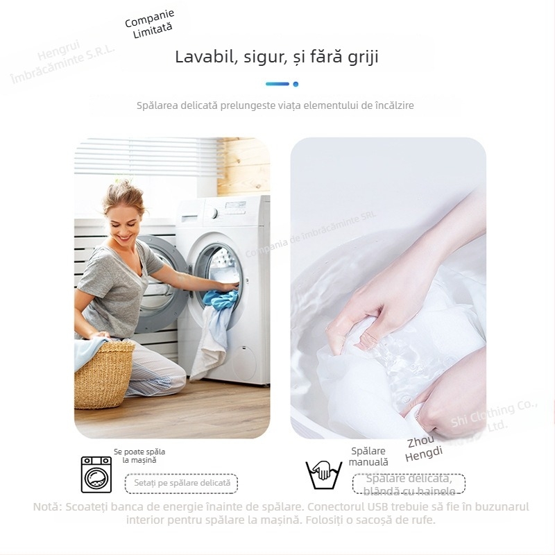 Pantaloni bărbați încălziți electric cu încălzire în trei trepte, opt zone, talie înaltă, croială dreaptă, exterior poliester cu căptușeală de poliester, pentru iarnă