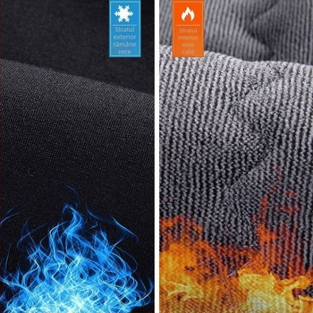 Pantaloni de iarnă pentru bărbați, cu căptușeală din fleece, umplere din mătase-cotton, croială dreaptă