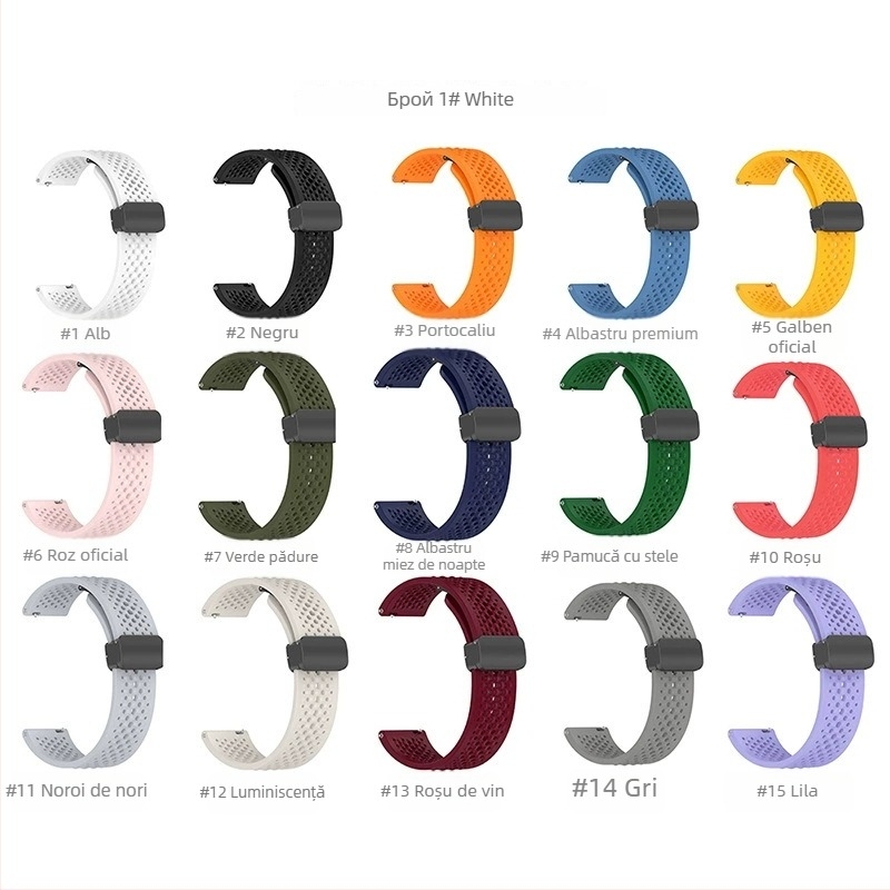 Brățară din silicon pentru Xiaomi Watch S4 Sport cu cataramă magnetică, orificii de ventilație, pliabilă, lățime 22 mm