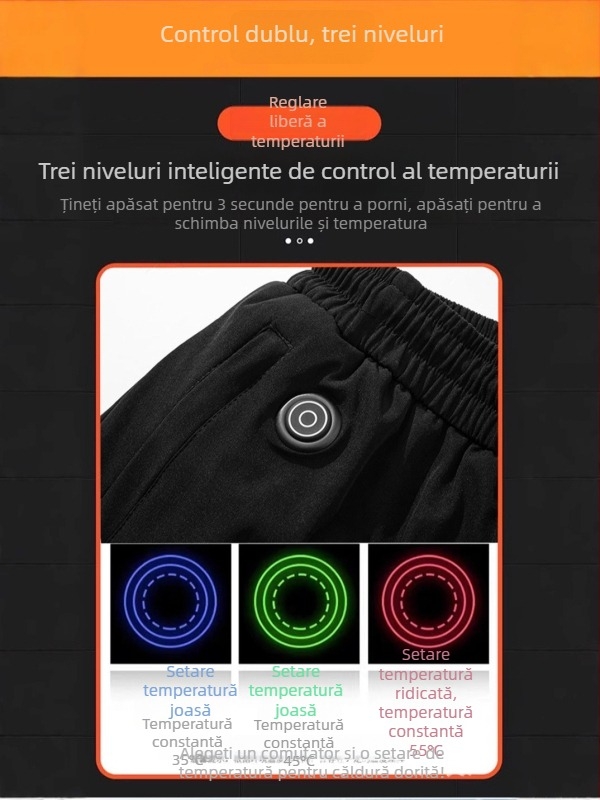 Pantaloni drepți, unicolor, umplere din bumbac, talie medie, iarna 2024