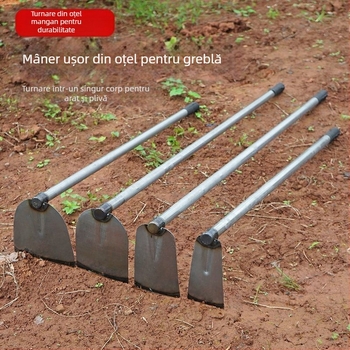Lopată din oțel mangan cu țeavă de oțel sudată, mâner lung, pentru plantarea legumelor și arat, lamă lată pentru săpare bambus