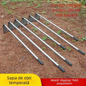 Lopată din oțel mangan cu țeavă de oțel sudată, mâner lung, pentru plantarea legumelor și arat, lamă lată pentru săpare bambus