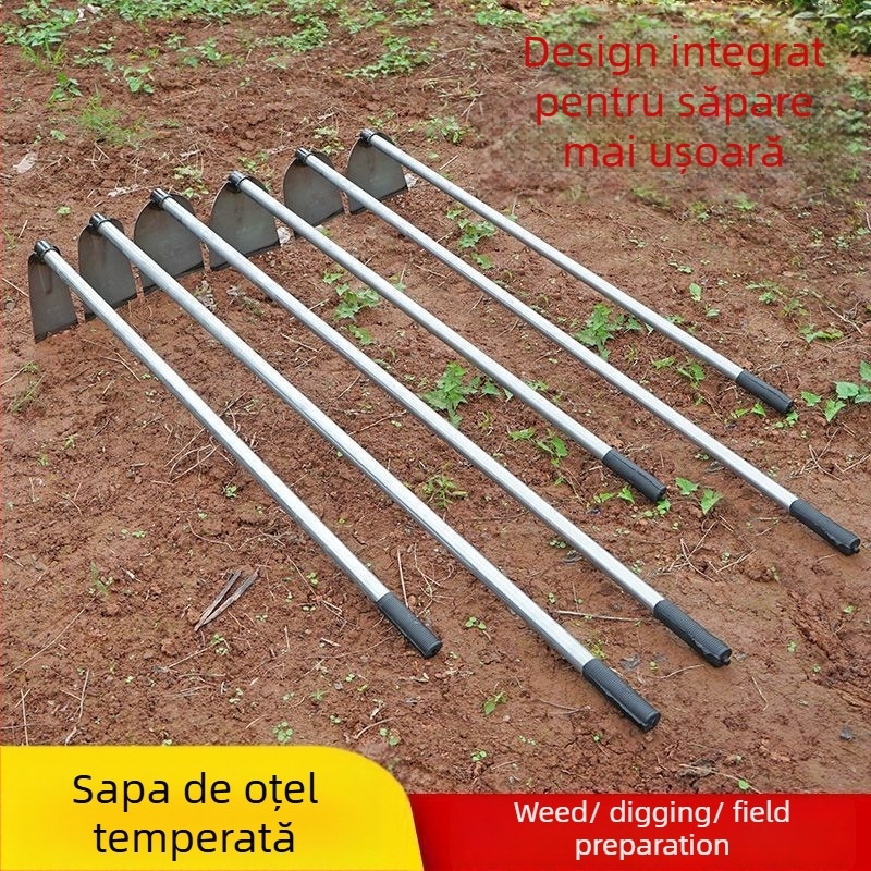Lopată din oțel mangan cu țeavă de oțel sudată, mâner lung, pentru plantarea legumelor și arat, lamă lată pentru săpare bambus