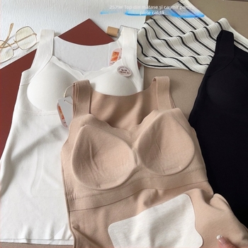 Hui Zhixin 2579 Bustier termic cu sutien integrat, fibră acrilică, modelare corporală și căldură, decolteu în V