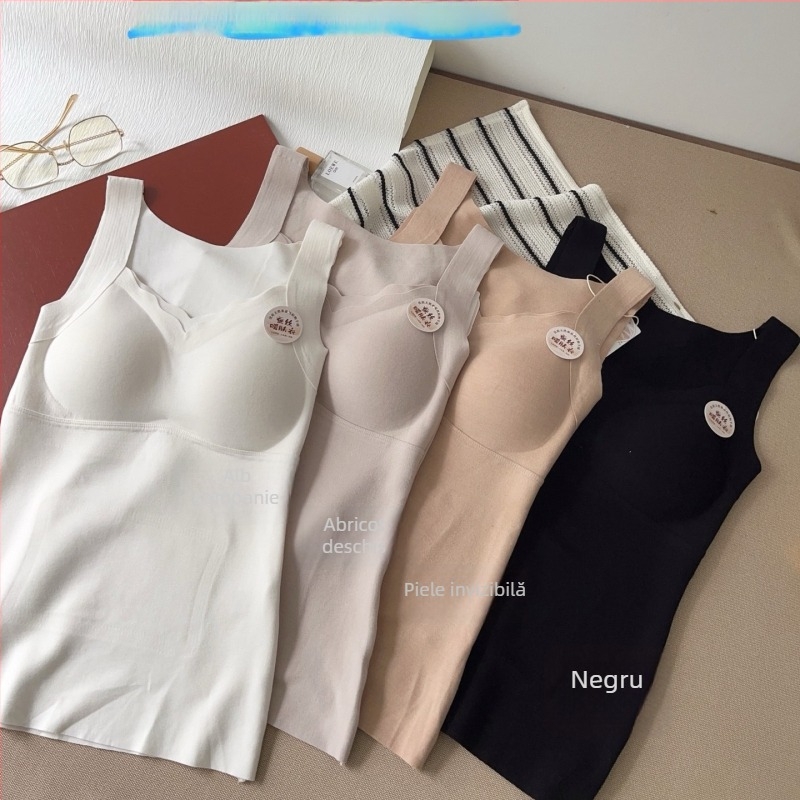 Hui Zhixin 2579 Bustier termic cu sutien integrat, fibră acrilică, modelare corporală și căldură, decolteu în V