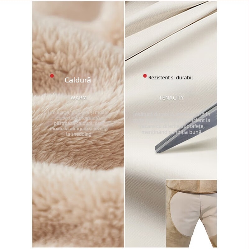 Set jachetă și pantaloni din fleece pentru iarnă, unisex, cu fermoar, ușor, căptușeală dublă din velur