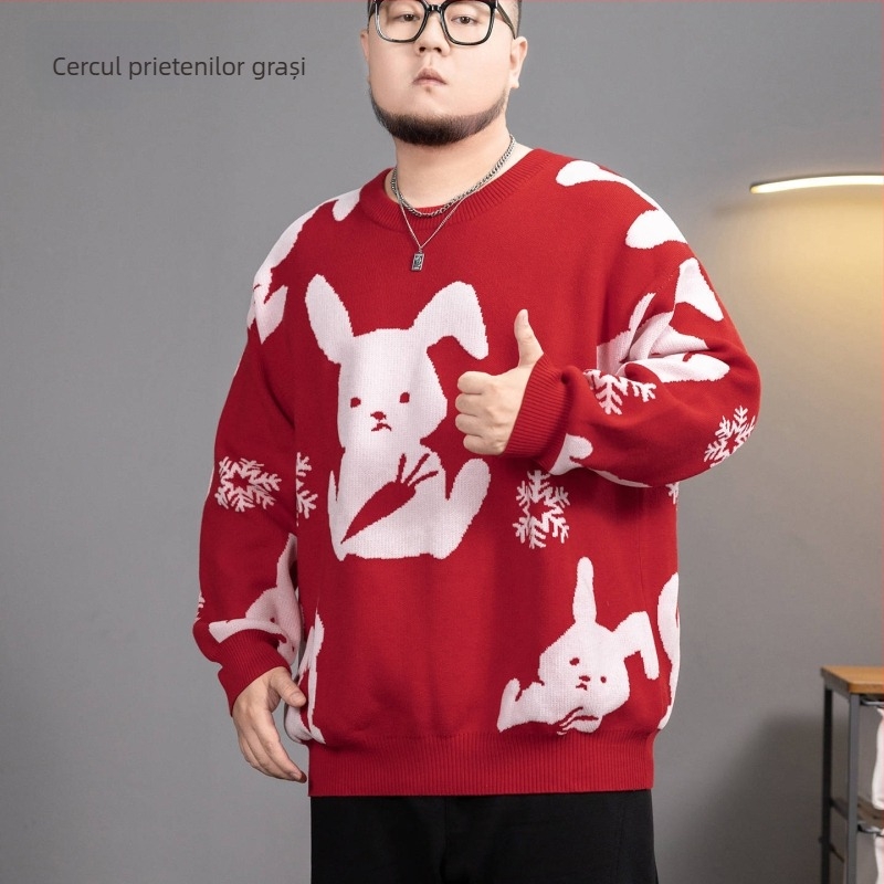 Pulover tricotat cu glugă, stil etnic, croială lejeră, guler rotund, mâneci lungi, poliester, iarnă