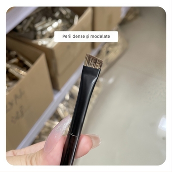 Perie pentru sprâncene cu blană de raton, mâner din lemn Ebony, tijă lungă, ambalaj unic