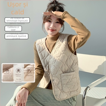 Vesta de damă în stil cardigan, material poliester, umplutură poliester-cotton, închidere cu fermoar, guler în formă de U