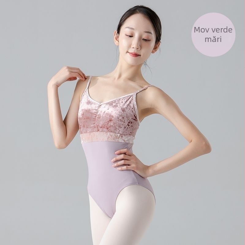 Body balet-gimnastic pentru adulți, fără mâneci, din fibră acrilică, cu material principal din piele de capră; Croială: Altă; An/Sezon: 1