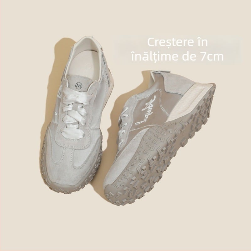 Pantofi de antrenament balet cu partea superioară din satin, vârf rotund, creștere în înălime de 7 cm, talpă din cauciuc