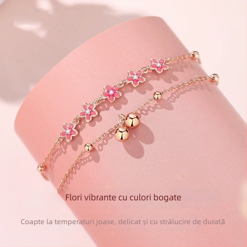 Brățară de gleznă din cupru cu clopoței florali, stil retro, vară 2024, origine Shanwei