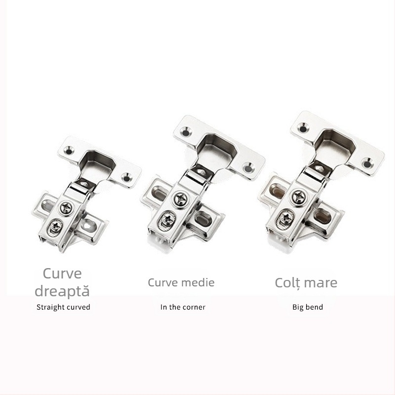 Balama ușii de dulap - braț scurt hidraulic, nichelat, oțel laminat la rece, închidere în două trepte