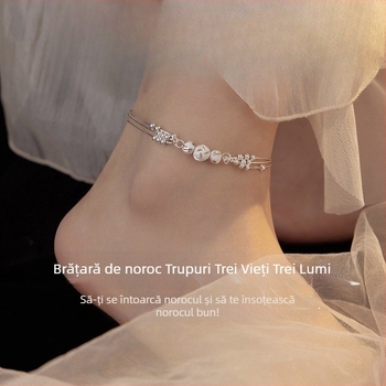 Brățară de gleznă din argint Hyun Han, stil retro, design geometric, SH0020