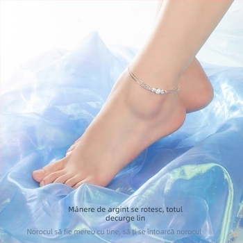 Brățară de gleznă din argint Hyun Han, stil retro, design geometric, SH0020