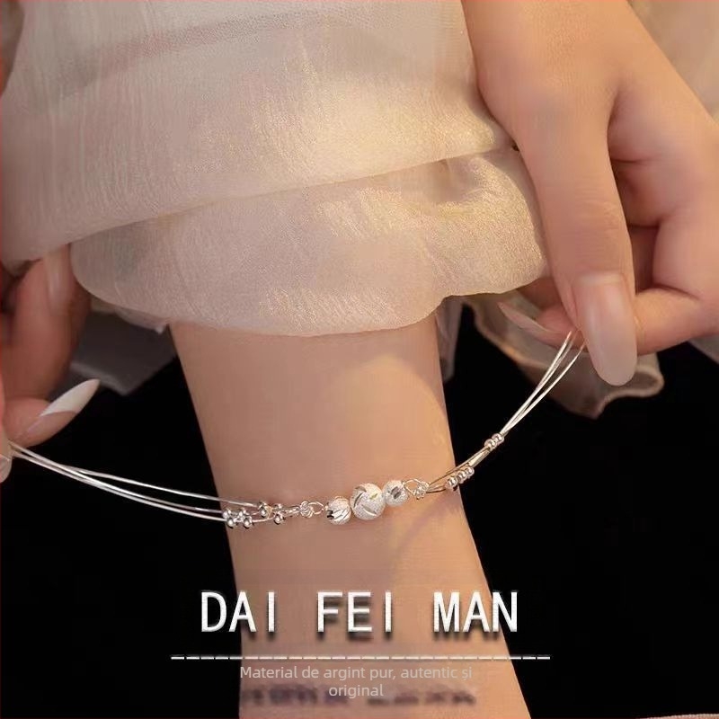 Brățară de gleznă din argint Hyun Han, stil retro, design geometric, SH0020