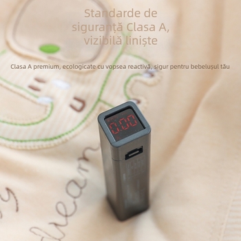 Husă de pilotă pentru nou-născuți, 100% bumbac, model brodat cu desene animate, țesătură periată, o singură bucată