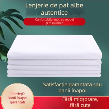 Foaie de pat din poliester, țesătură twill, model solid, stil modern minimalist